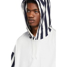 Sunnei White Striped Hooded T-Shirt