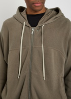 Rick Owens Felpa Hooded Cotton Sweatshirt Brown
