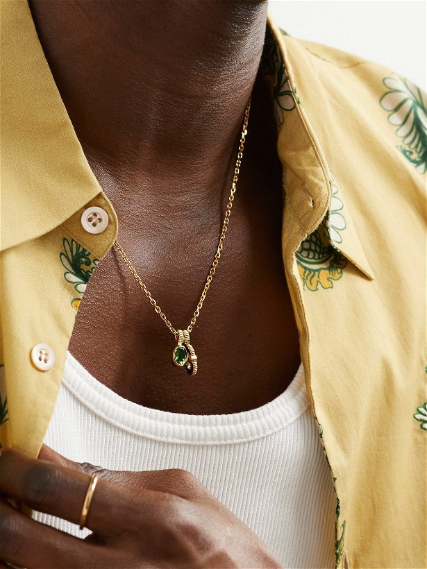 Photo: Viltier - Magnetic Gold, Lapis and Peridot Pendant Necklace
