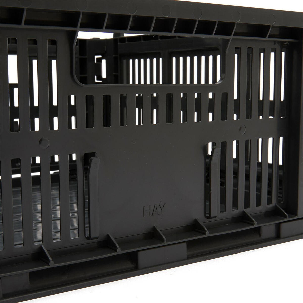 HAY Medium Square Recycled Colour Crate in Charcoal 