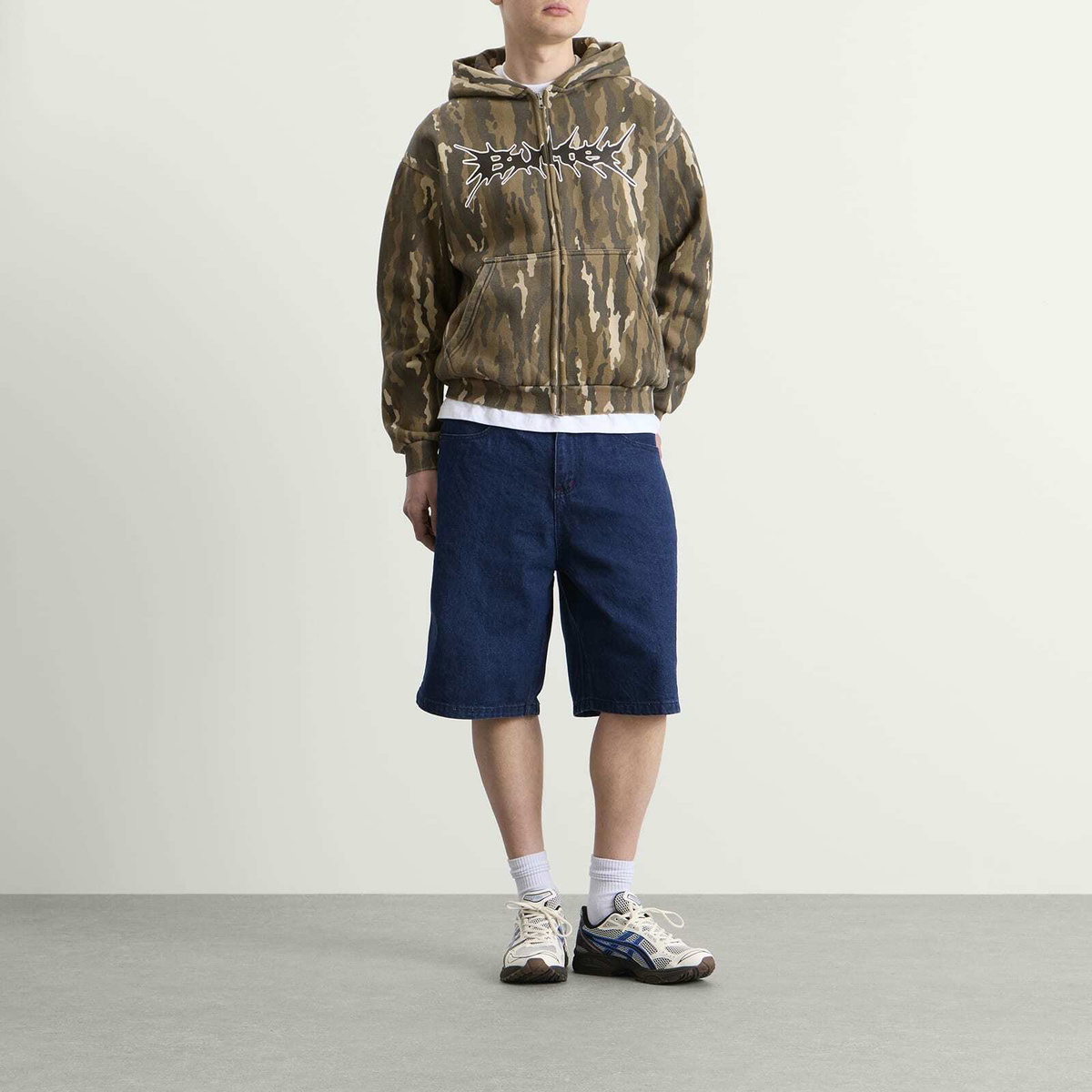 Butter Goods Men's Nail Logo Zip Hoodie in Frog Camo
