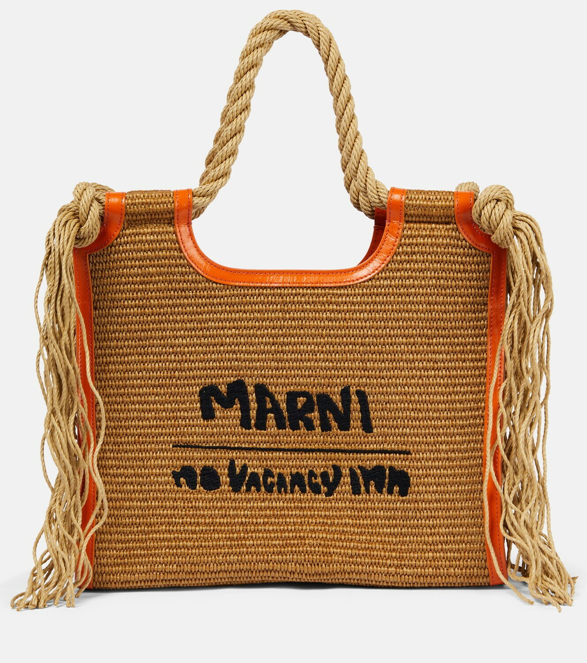 【MARNI】送料/関税込 NO VACANCY INN MARCEL TOTE BAG Marni x No Vacancy Inn Marcel raffia-effect tote bag Marni