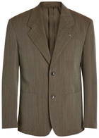 Versace Herringbone Wool Blazer Brown
