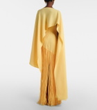 Marmar Halim Giselle fringed caped crêpe gown
