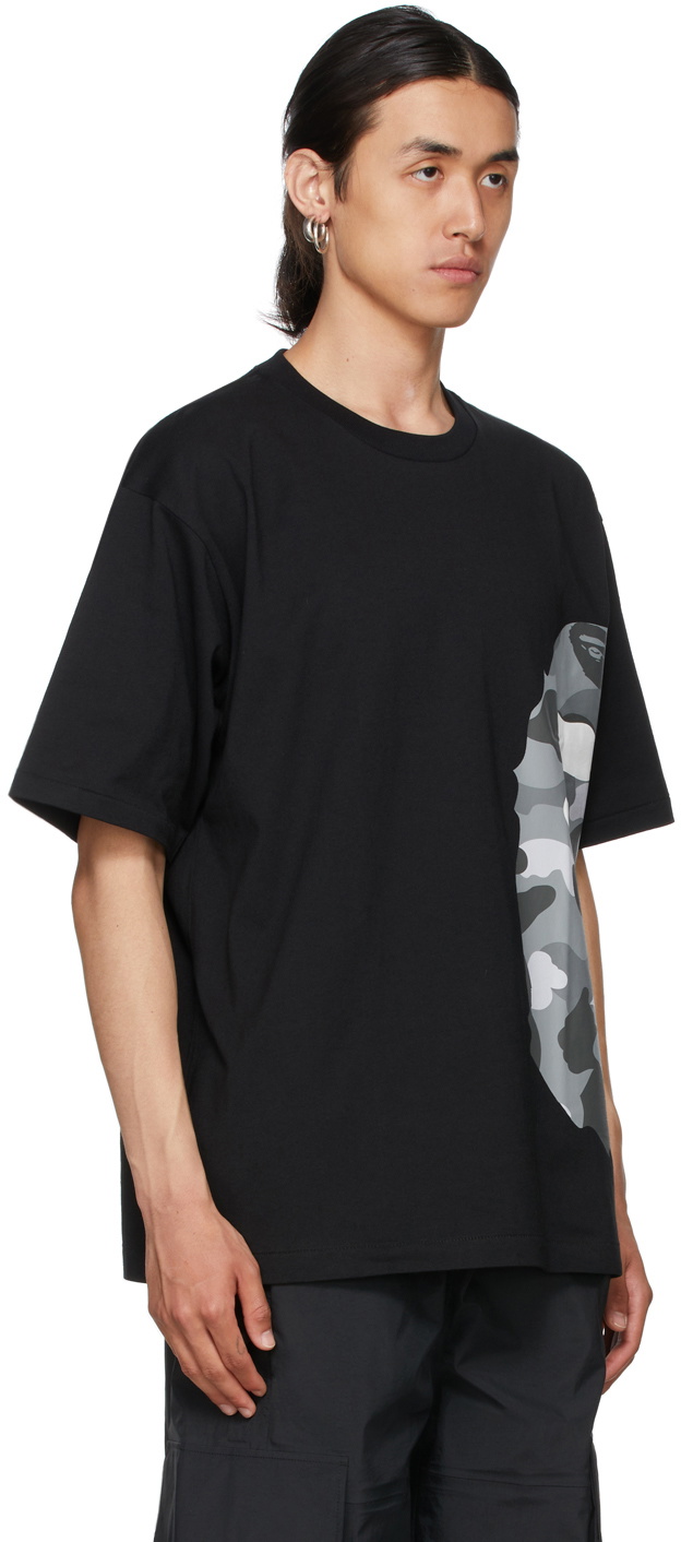 BAPE Black & Grey Color Camo Side Big Ape Head Relaxed T-Shirt A