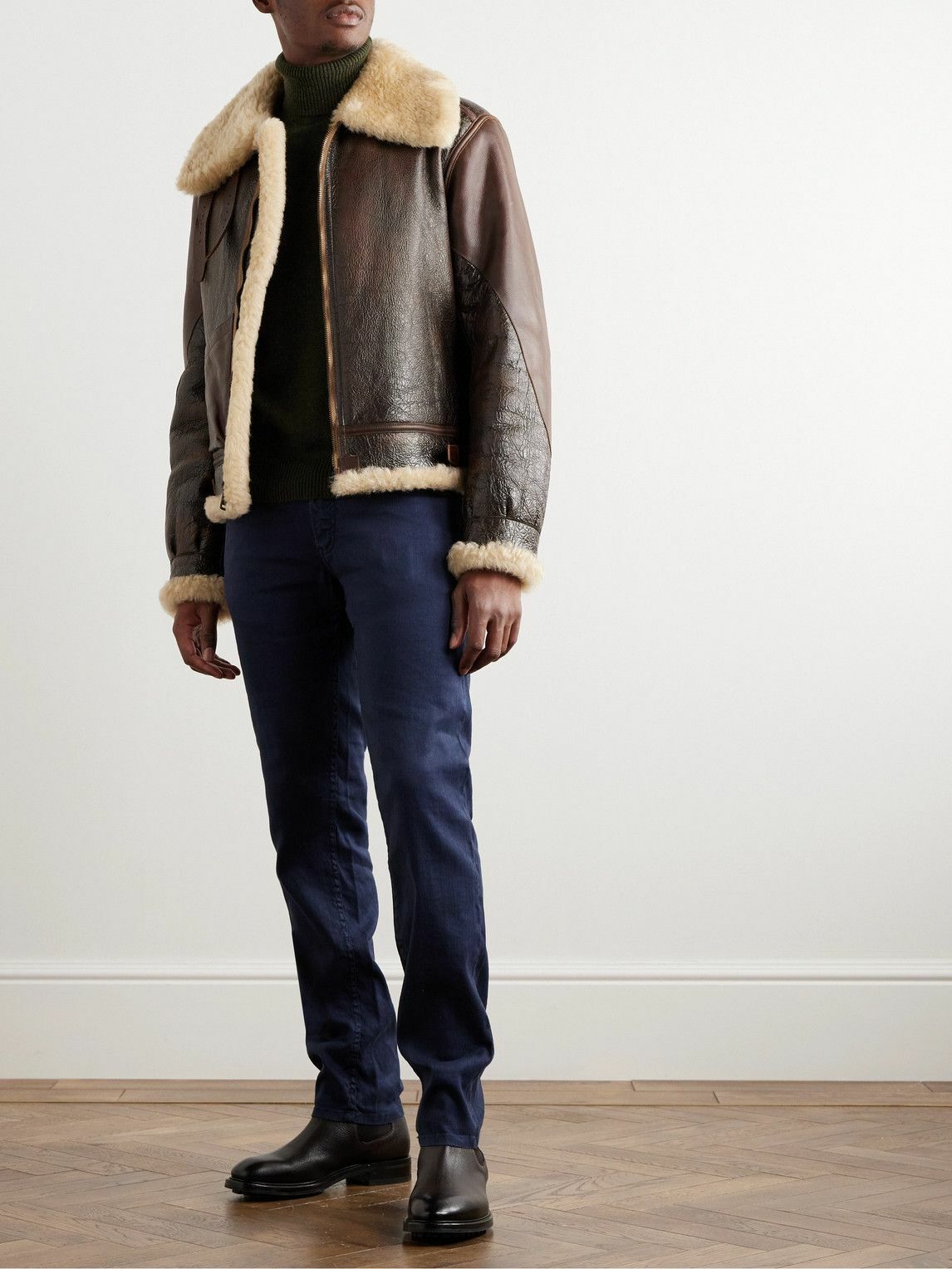 Ralph lauren purple label cheap shearling jacket