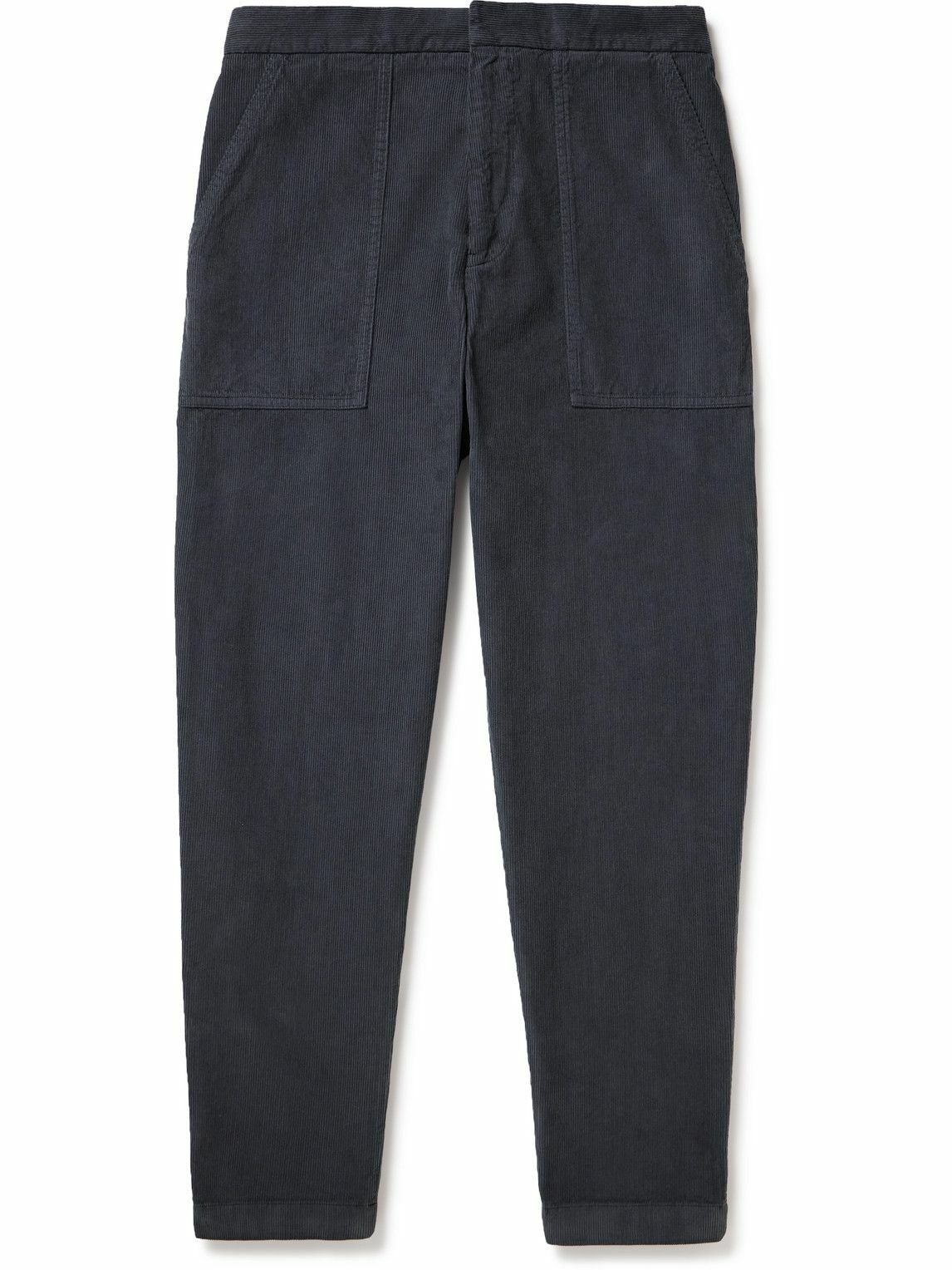 Photo: Officine Générale - Paolo Tapered Cotton-Corduroy Trousers - Gray