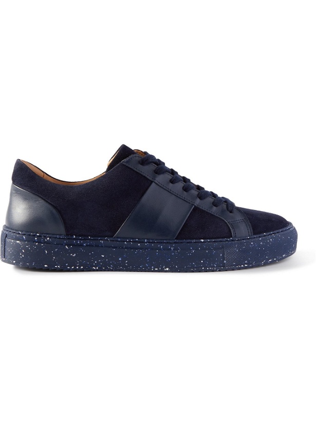 Photo: Mr P. - Larry Leather-Panelled Re-Suede Sneakers - Blue