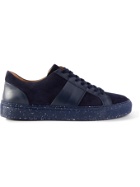 Mr P. - Larry Leather-Panelled Re-Suede Sneakers - Blue