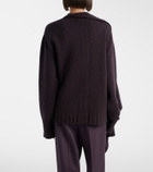 The Attico Scarf-detail wool and cashmere cardigan
