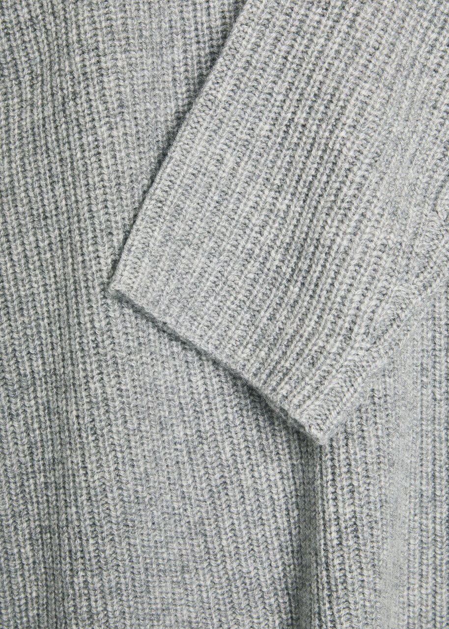 Eileen Fisher Ribbed Roll-neck Wool and Cashmere-blend Jumper Grey