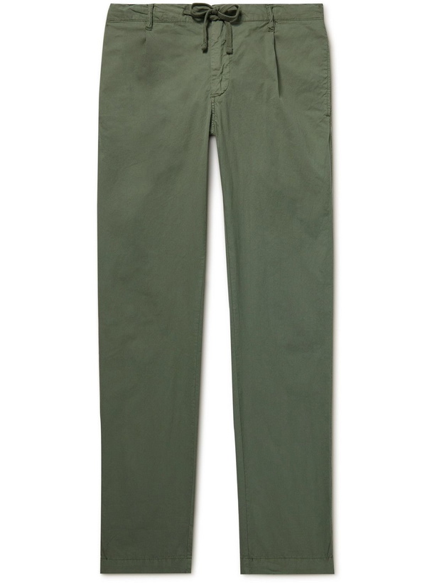 Photo: Hartford - Tanker Straight-Leg Cotton Drawstring Trousers - Green