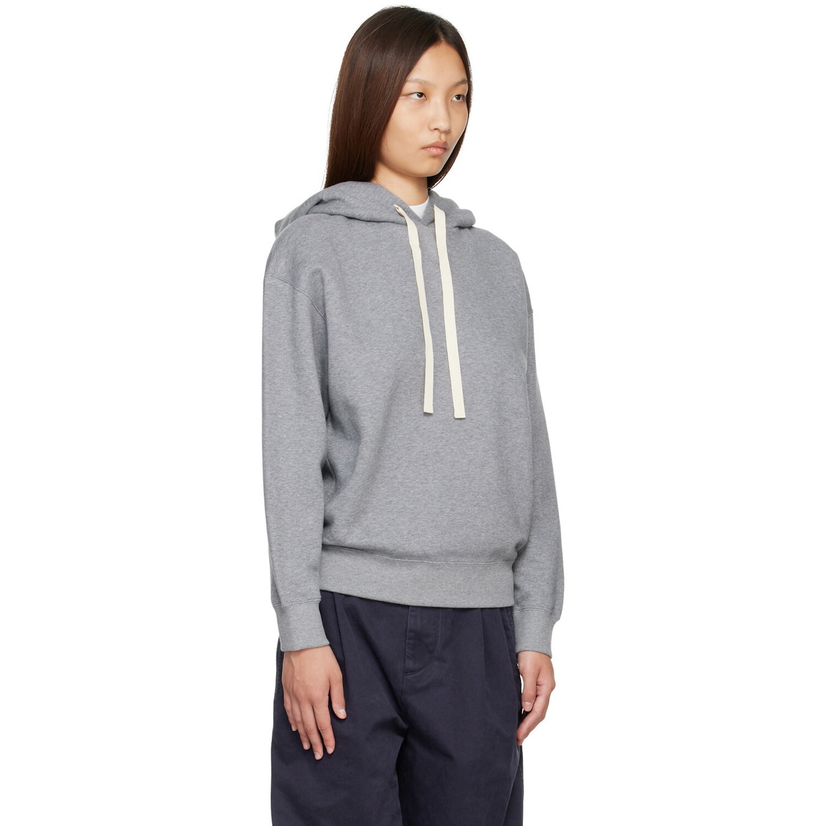 Jil Sander Gray Cotton Terry Hoodie