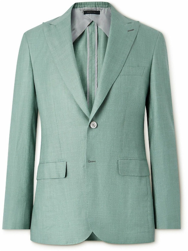 Photo: Brioni - Silk, Cashmere and Linen-Blend Suit Jacket - Green