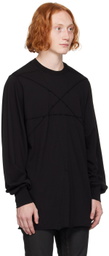 Rick Owens DRKSHDW Black Porterville Jumbo Penta Seams Long Sleeve T-Shirt