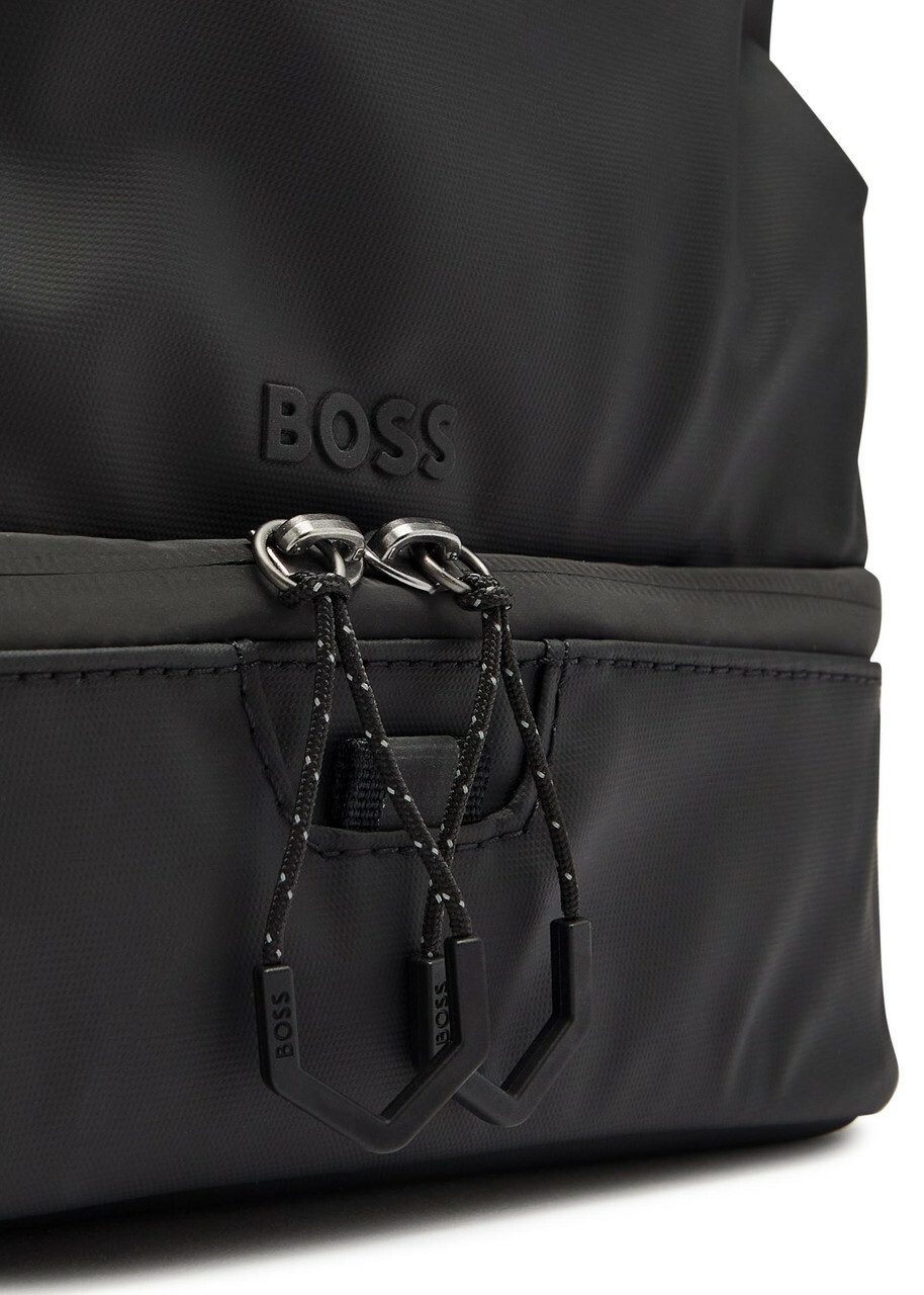 Boss Stenson Coated Faux Leather Washbag - Black - One Size