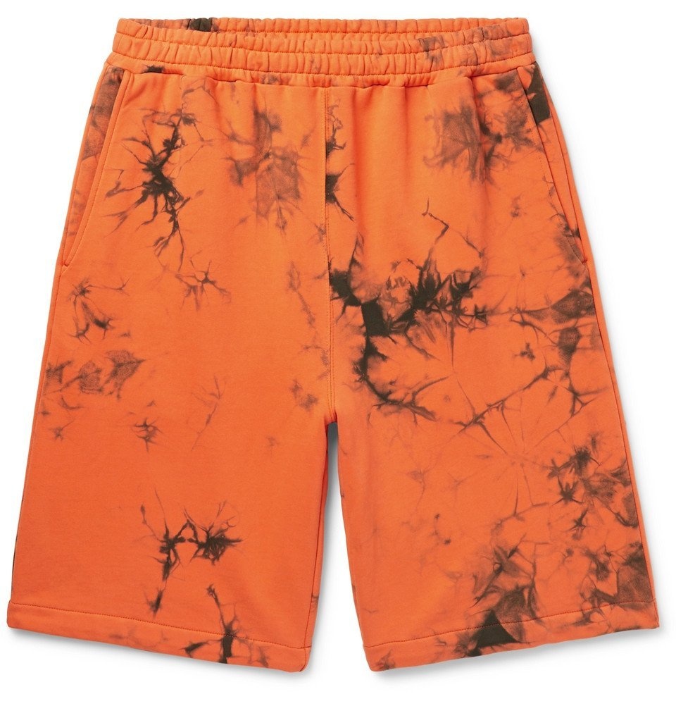Photo: Helmut Lang - Tie-Dyed Loopback Cotton-Jersey Shorts - Men - Orange