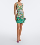 Là Fuori Embellished floral-appliqué minidress