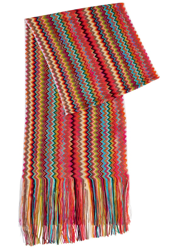 Photo: Missoni Zigzag-intarsia Fine-knit Scarf - Pink - One Size