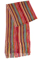 Missoni Zigzag-intarsia Fine-knit Scarf - Pink - One Size