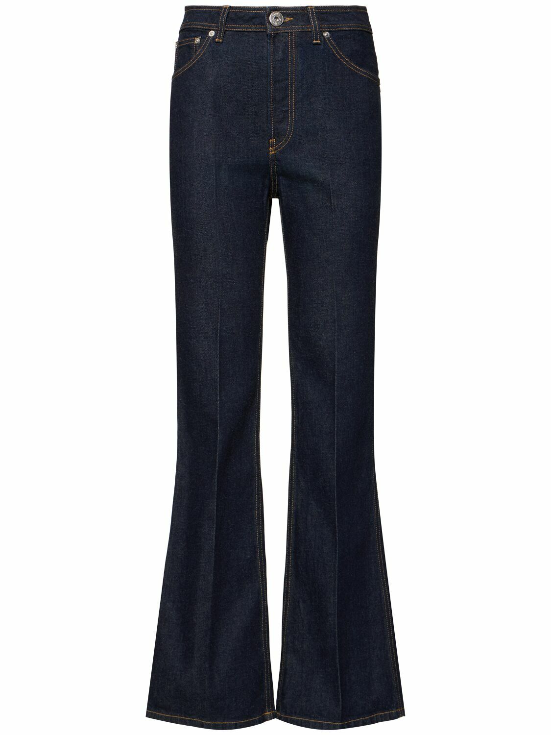 LANVIN - Embroidered Studs Flared Denim Pants Lanvin