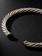David Yurman - Cable Sterling Silver, 14-Karat Gold and Onyx Cuff - Silver