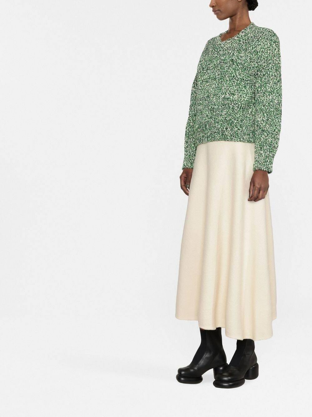 Jil Sander Multicolor Silk Long Skirt