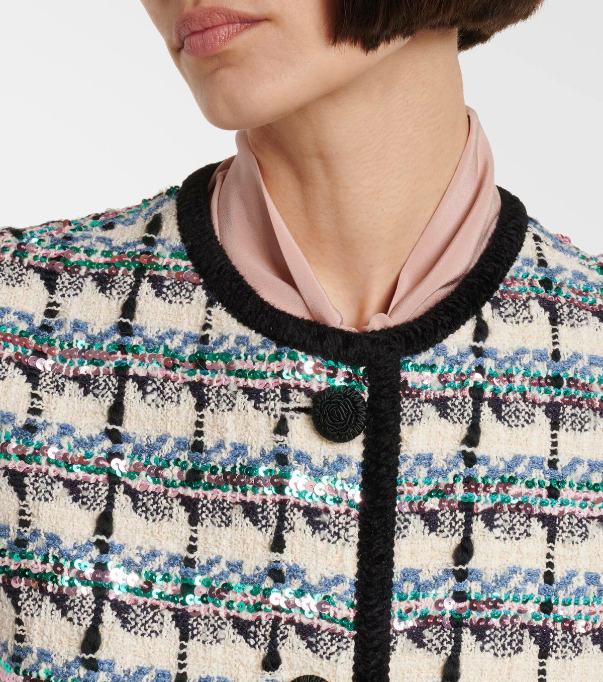 Valentino Mossi sequined cotton-blend tweed vest