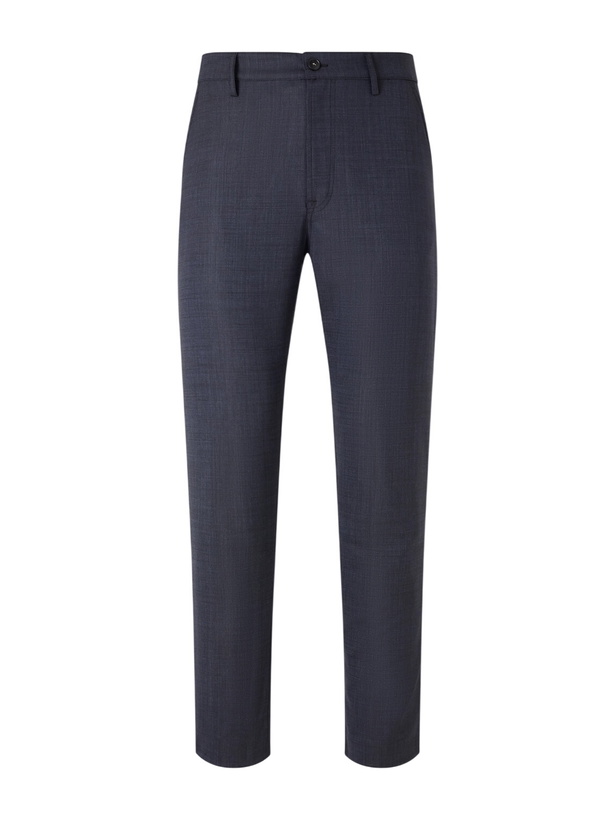 Photo: Canali - Slim-Fit Tapered Wool-Blend Chinos - Blue
