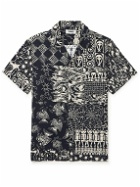 YMC - Malick Convertible-Collar Printed Twill Shirt - Black