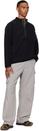 ROA Black Polartec Fleece Button Up Sweater