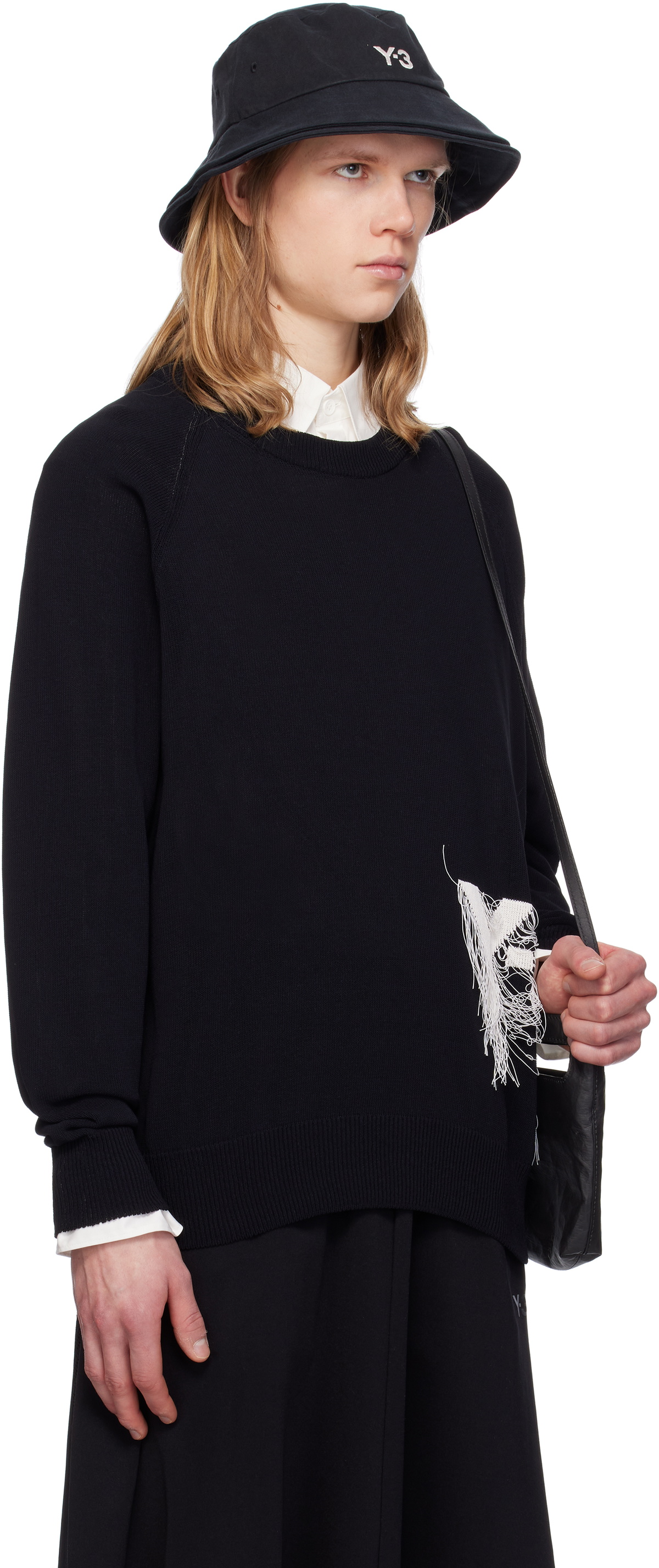Y-3 Black Knit Crew Sweater