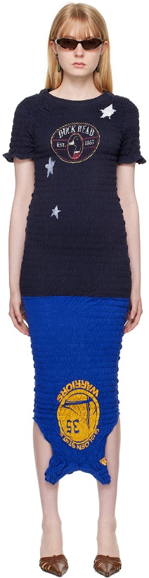 Photo: Conner Ives Blue & Navy Reconstituted Maxi Dress
