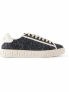 Versace - Greca Baroque Panelled Jacquard Sneakers - Gray