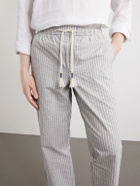 Orlebar Brown - Sonoran Straight-Leg Striped Cotton-Blend Seersucker Trousers - Gray