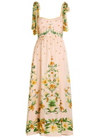 Farm Rio Botanical Beauty Floral Cotton-blend Midi Dress Pink