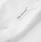 Off-White - Slim-Fit Logo-Print Loopback Cotton-Jersey Hoodie - White