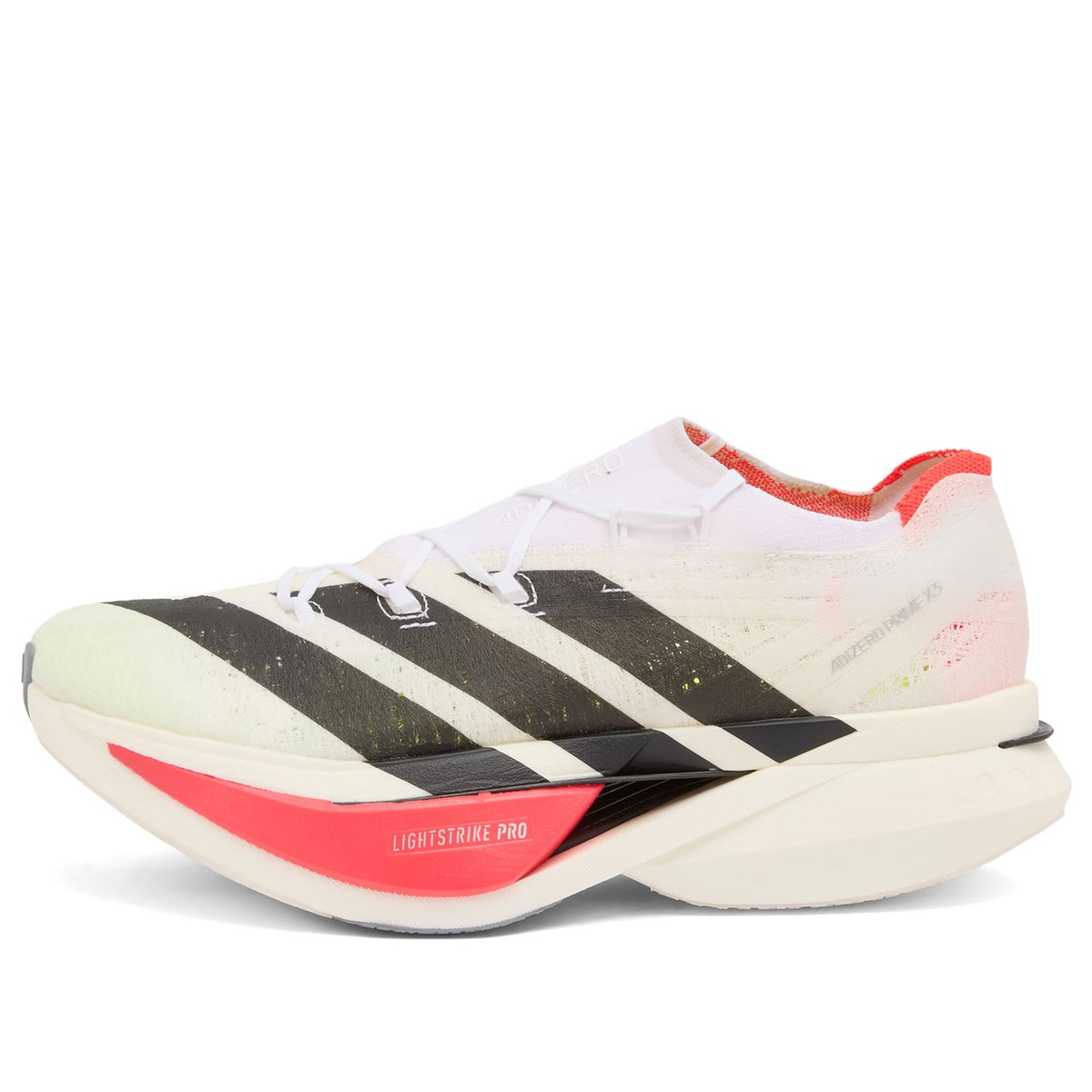 Adidas Running Men's adidas Adizero Prime X3 Strung Sneaker in Ftwr White/Core Black/Lucid Red