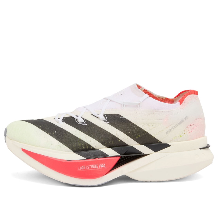 Photo: Adidas Running Men's adidas Adizero Prime X3 Strung Sneaker in Ftwr White/Core Black/Lucid Red