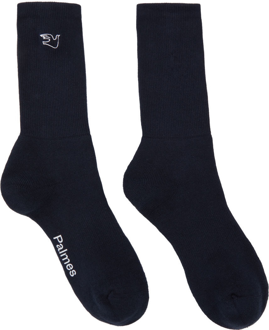 Palmes Two-Pack Navy Mid Socks