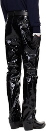Ernest W. Baker Black Straight Fit Leather Trousers