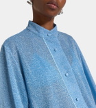 Oséree Lumière Plumage feather-trimmed shirt