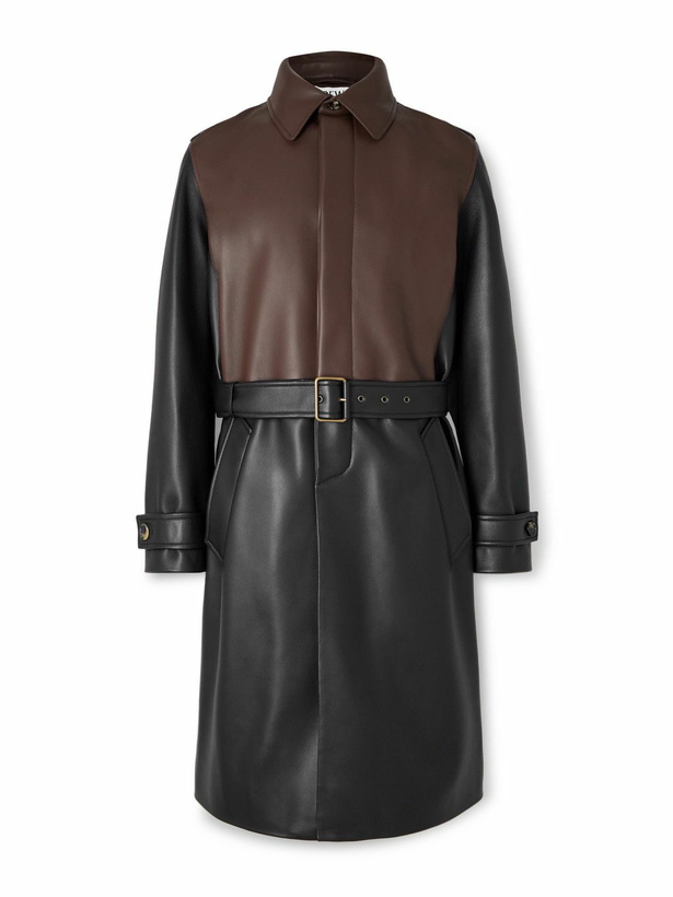 Photo: LOEWE - Belted Two-Tone Panelled Leather Coat - Black