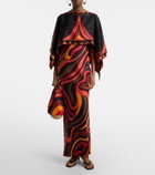 Pucci Marmo and Fari caped silk twill gown