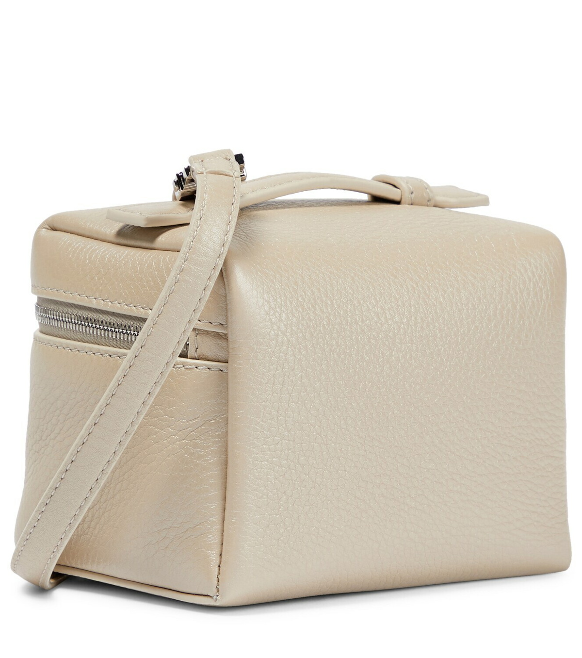 Extra Pocket Pouch Leather Trimmed Shoulder Bag in Beige - Loro Piana