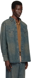 BEAMS PLUS Blue Western Double Dye Denim Shirt