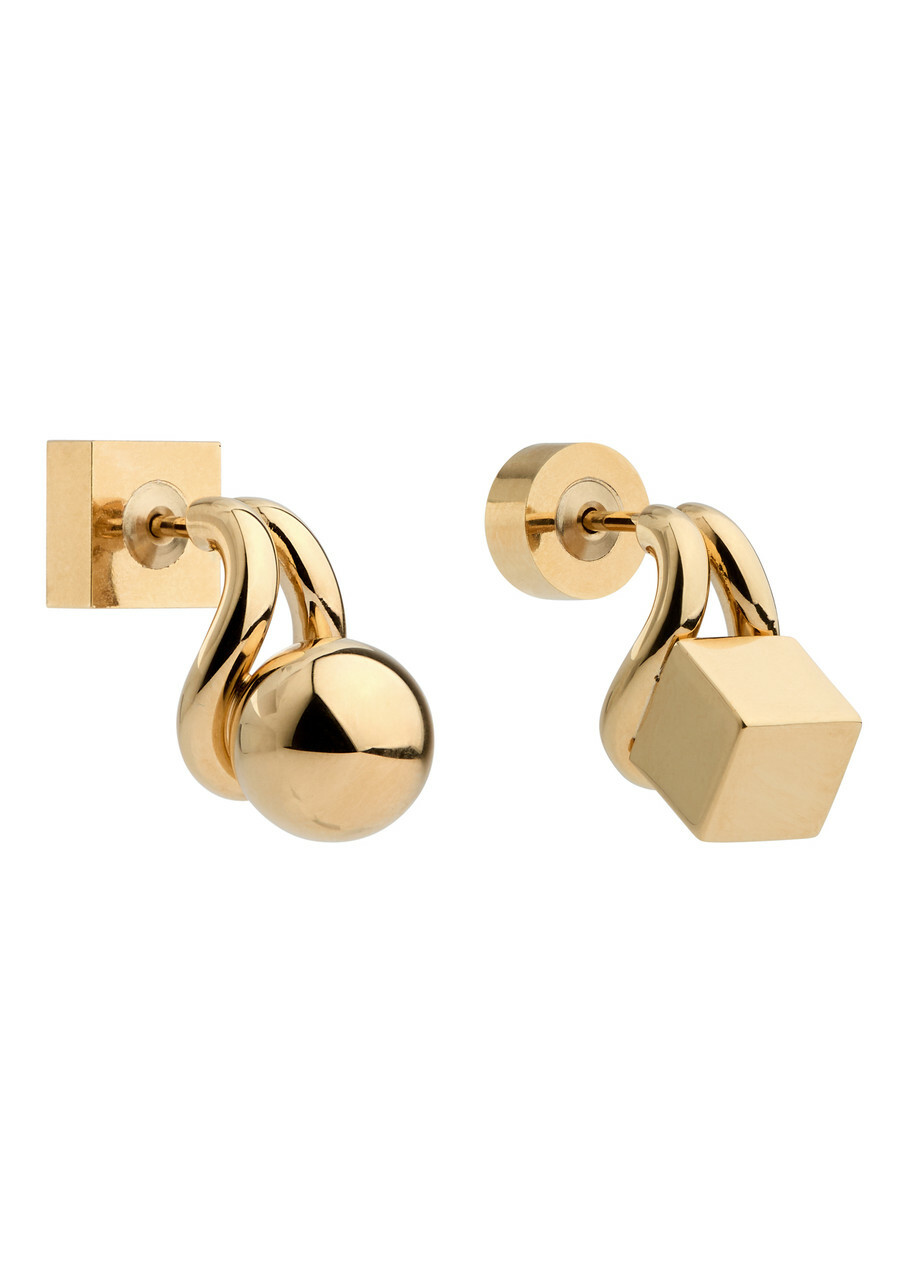 Jacquemus Les Puces Nodo Mismatched Stud Earrings - Gold