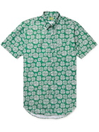 SID MASHBURN - Button-Down Collar Printed Cotton-Poplin Shirt - Green