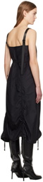 Juun.J Black Drawstring Midi Dress