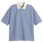 A.P.C. Men's Ruben Jacquard Stripe Polo in Blue/White
